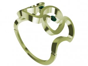 ring with gems 3D Print Model