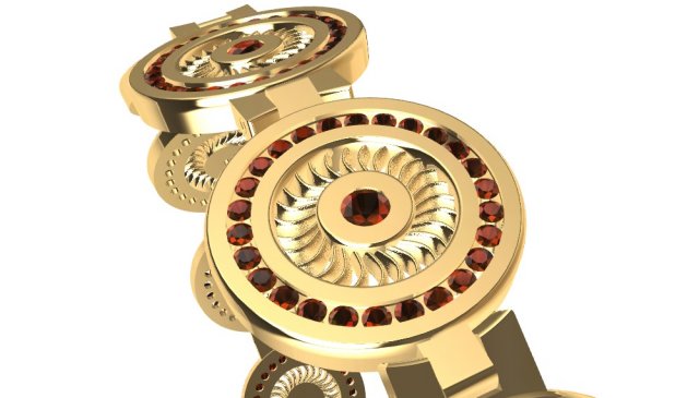 a different bracelet with gems Modello di stampa 3D .c4d .max .obj .3ds .fbx .stl .blend 