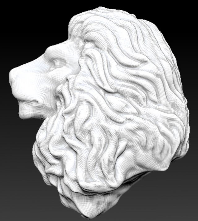 lion head 3D 프린트 모델 .c4d .max .obj .3ds .fbx .stl .blend 