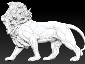king lion statue 3D 打印模型