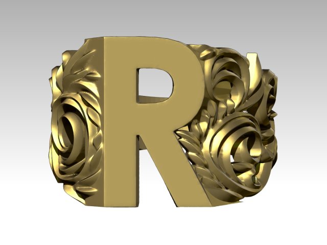 fashion flora carved pattern woman man ring 3D Model .c4d .max .obj .3ds .fbx .stl .blend 