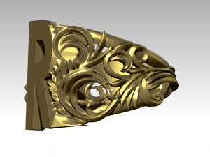 fashion flora carved pattern woman man ring 3D Model