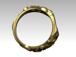 fashion flora carved pattern woman man ring 3D Model