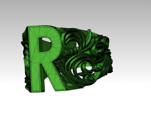 fashion flora carved pattern woman man ring 3D Model