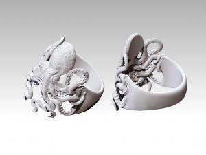octopus fashion high detailed jewellery ring 3D Model