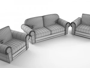 three-piece suite 3D Model