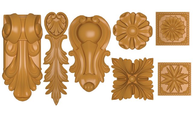 decorative element 3Dプリントモデル .c4d .max .obj .3ds .fbx .stl .blend 