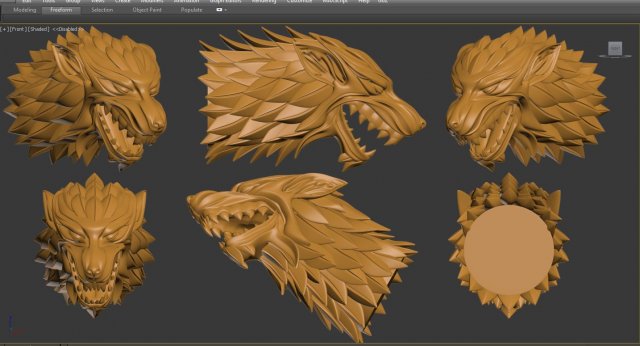 wolf 3D Baskı Modeli .c4d .max .obj .3ds .fbx .stl .blend 