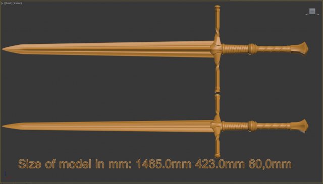 Sword 3D Принт Модель .c4d .max .obj .3ds .fbx .stl .blend 