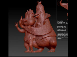 Penguin and hamster figurine 3D Print Model