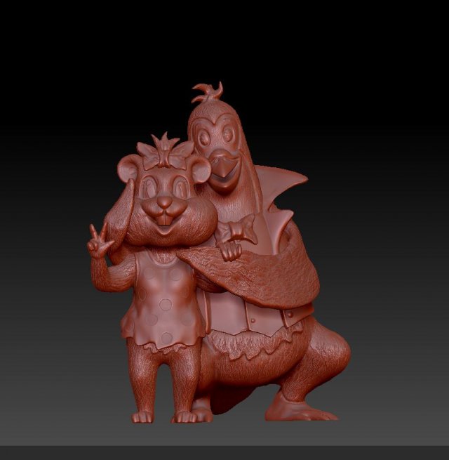 penguin and hamster figurine Model do druku 3D .c4d .max .obj .3ds .fbx .stl .blend