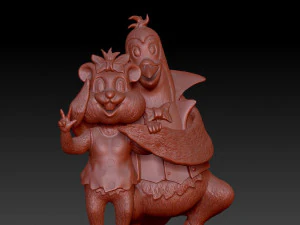 Penguin and hamster figurine 3D Print Model