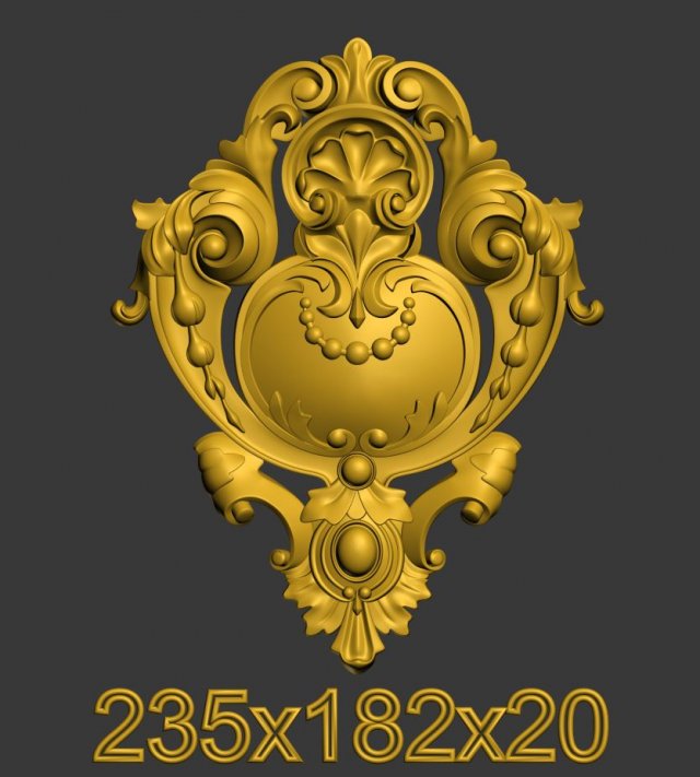 Decorative element 3D Print Model .c4d .max .obj .3ds .fbx .stl .blend 