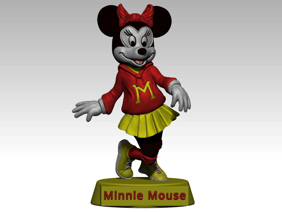 Minnie Mouse 3D Print Model .c4d .max .obj .3ds .fbx .stl .blend 