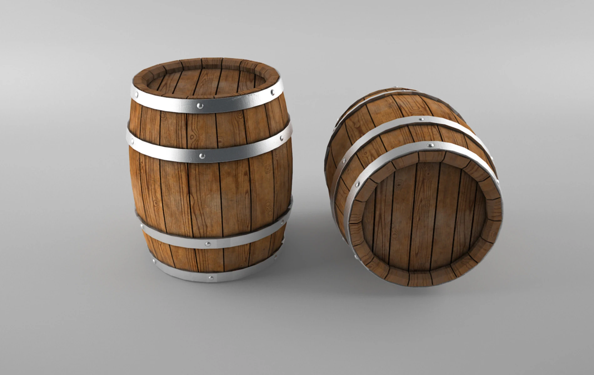 Barrel 3D Model .c4d .max .obj .3ds .fbx .stl .blend 