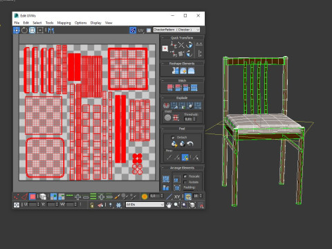 Silla-Lowpoly Modelo 3D