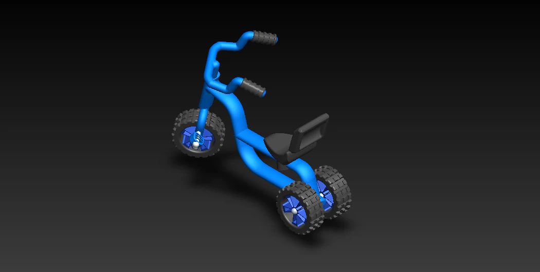 kids tricycle 3D Model .c4d .max .obj .3ds .fbx .stl .blend