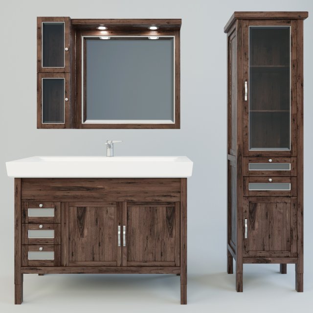mirage 100 furniture for bathroom 3D Модель .c4d .max .obj .3ds .fbx .stl .blend