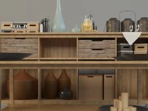 ikea hemnes table decor set 3D Model
