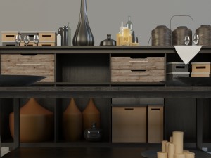 ikea hemnes table decor set 3D मॉडल