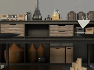 ikea hemnes table decor set 3D Model