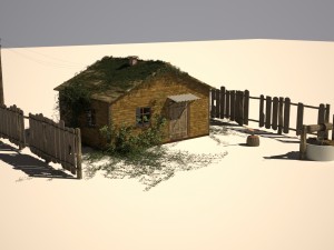 forest hut Modèle 3D