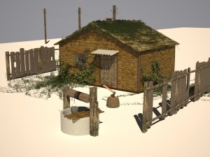forest hut Modèle 3D