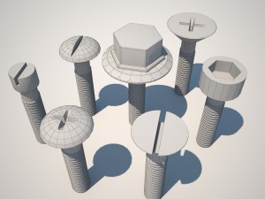 bolts and screws 3D Model