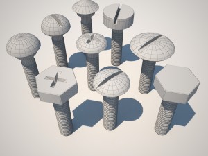 bolts and screws 3D Model