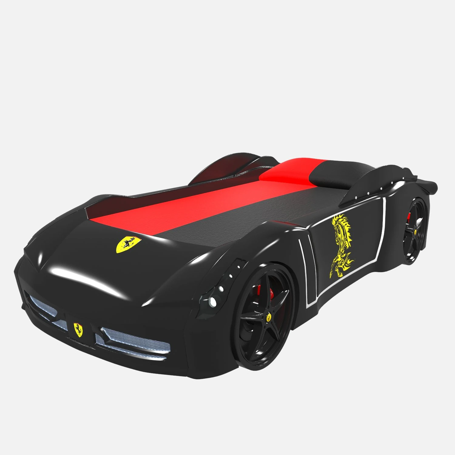 black car-bed 3D Model .c4d .max .obj .3ds .fbx .stl .blend 