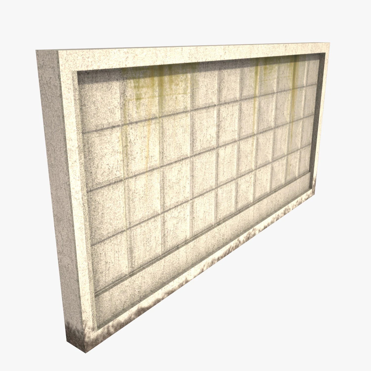 concrete fence low-poly 3D Model .c4d .max .obj .3ds .fbx .stl .blend 
