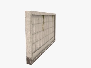 concrete fence low-poly 3D Model