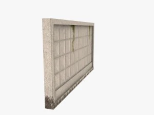 concrete fence low-poly 3D Model