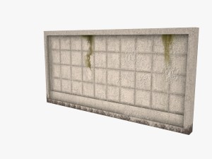 concrete fence low-poly 3D Model