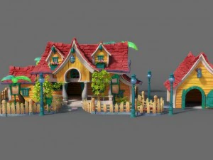 casa dos desenhos animados Modelo 3D