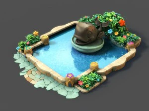 fonte de desenho animado Modelo 3D