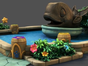 cartoon fountain 3D Model