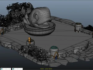cartoon fountain 3D Model