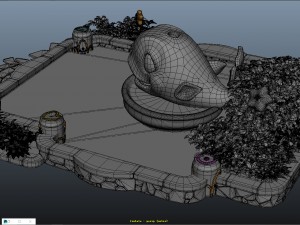 cartoon fountain 3D Model