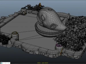 cartoon fountain 3D Model