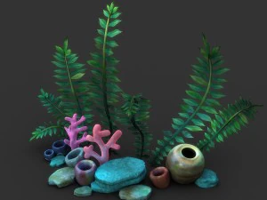 कार्टून फव्वारा 3D मॉडल