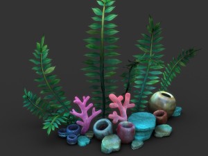 cartoon fountain 3D Model