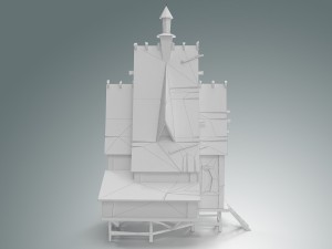 low poly stylized wooden house 3D Modell