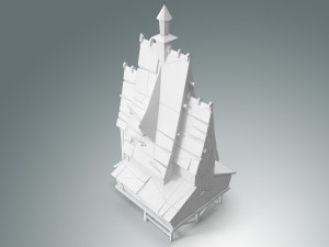 low poly stylized wooden house 3D Modell