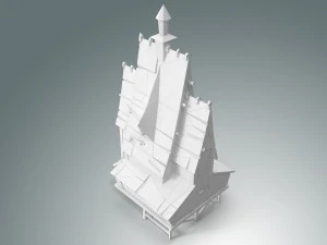 low poly stylized wooden house 3D Model