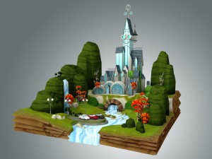 low poly fantasy castle Modelo 3D