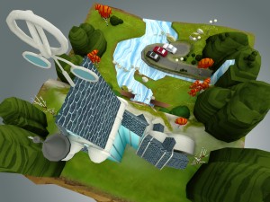 low poly fantasy castle 3D मॉडल