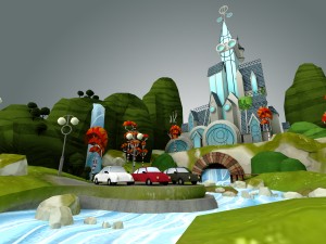 low poly fantasy castle 3D मॉडल