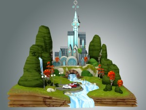low poly fantasy castle 3D मॉडल