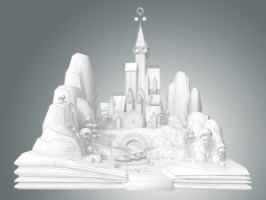 low poly fantasy castle 3D मॉडल